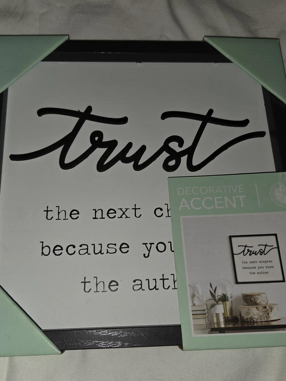 Trust Decorative Accent Wall Art - White and Black